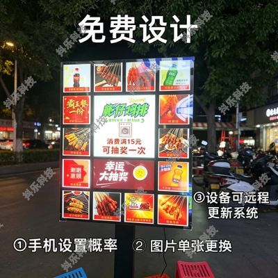 门店互动营销广告牌灯箱开业互动营销机抽奖墙大转盘电子抽奖广告