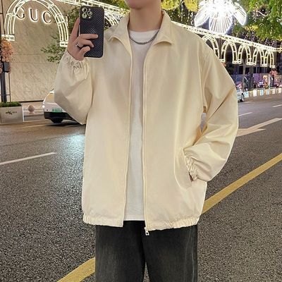 春秋季立领薄款男百搭夹克痞帅防风外套ins潮牌宽松男装棒球褂子