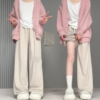 2026新款糯米裤女春秋高腰直筒休闲阔腿裤慵懒松弛感拖地裤子优惠商品图片