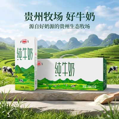 【24盒】遵义牌纯牛奶250ml贵州老字号品质大山里宝藏奶源香醇