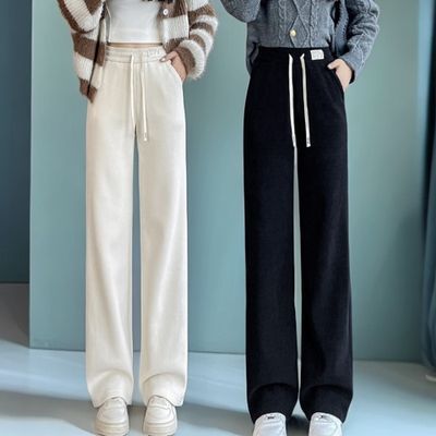 女裤秋季外穿窄版阔腿裤女秋冬2026新款显瘦宽松休闲直筒
