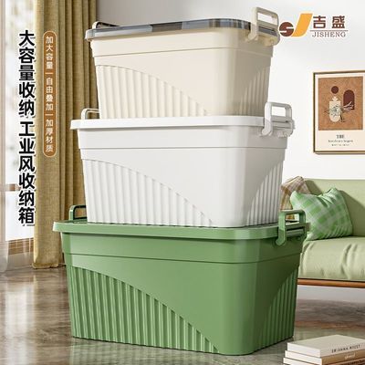 吉盛SJ手提带盖收纳箱家用零食杂物玩具整理储物箱户外车载收纳盒