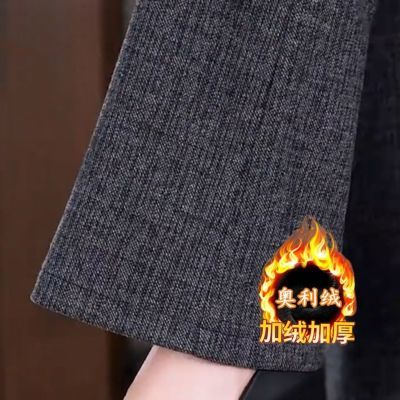 爆款灰色微喇裤女秋冬2026新款垂感松紧腰弹力显瘦大码妈妈休闲裤