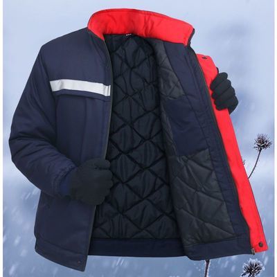 冬季反光加绒加厚保暖棉衣棉服棉袄工装汽修劳保工作服定制