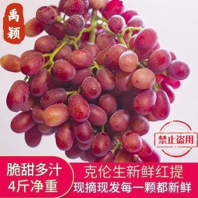 克伦生无籽红提子新鲜葡萄山西当季水果产地直发批发价一整箱包邮优惠商品图片