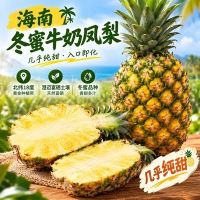 正宗海南直发冬蜜牛奶凤梨树熟热带水果4.5斤新鲜现摘发货优惠商品图片