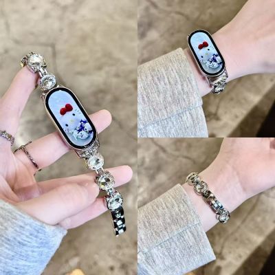 闪钻金属表带轻奢凯蒂9NFC手环kitty适用猫-手表10链小米高级链条