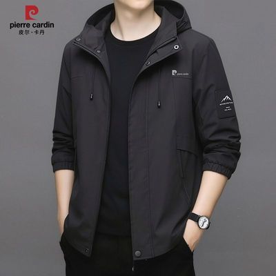 【皮尔卡丹】官方正品2026男士春秋新款连帽夹克潮流百搭休闲男装外套
