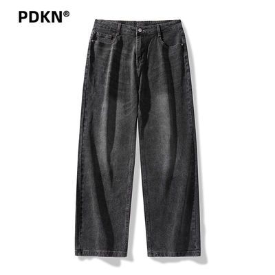 PDKN潮牌美式高街复古牛仔裤男2026春秋新款直筒水洗耐磨休闲长裤