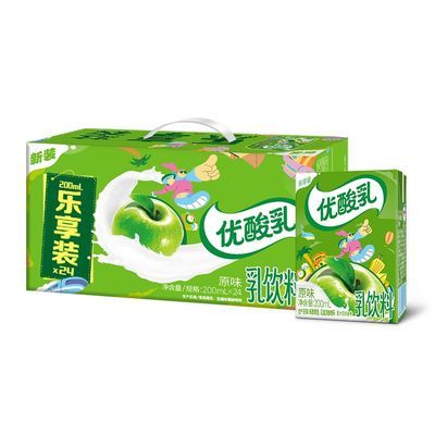 8月 伊利优酸乳原味200ml*24盒整箱营养乳饮料送礼礼盒装