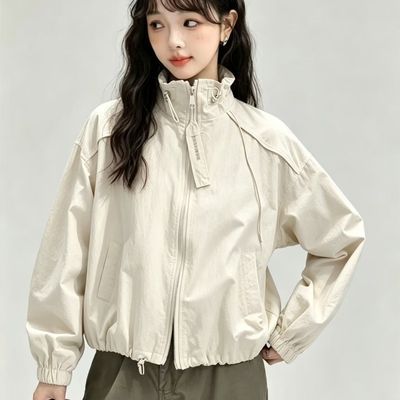 2026夏季立领时尚短款外套休闲夹克新款百搭宽松小个子上衣