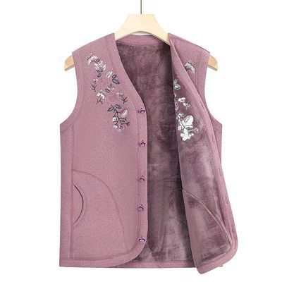 秋冬老人马甲奶奶坎肩老太太衣服保暖背心中老年女装妈妈加绒外套