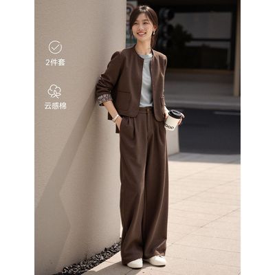 【XWI】欣未【会呼吸的牛仔套装】26秋款都市拼接撞色牛仔长裤套装