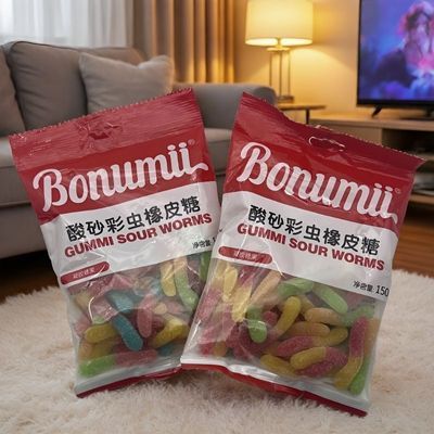 【门店清仓款】宝奴咪酸砂彩虫橡皮糖休闲追剧零食150g