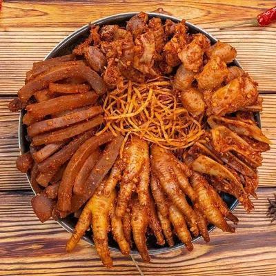 佤味大杂烩正宗云南普洱西盟佤族佤味鸡爪脚三角骨牛皮苤菜根微辣