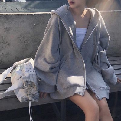 ins超火卫衣女春秋款oversize连帽薄款外套韩版潮学生宽松上衣