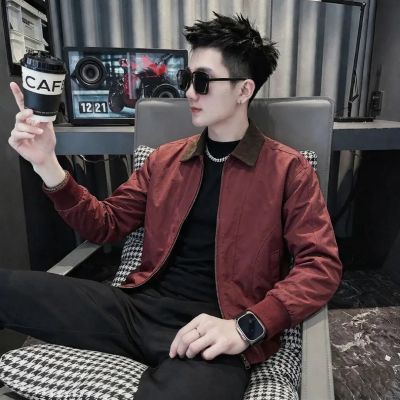 春秋男士新款翻领夹克时尚百搭痞帅高级2026网红爆款美式修身外套