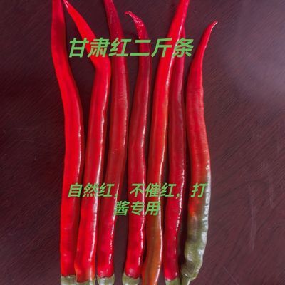 甘肃红线红二荆条现摘带箱5.4斤包邮农家便宜辣椒