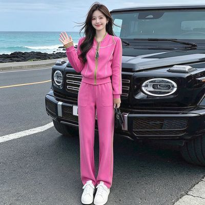 时尚休闲套装女2026秋季新款洋气显瘦卫衣外套阔腿裤运动服两件套