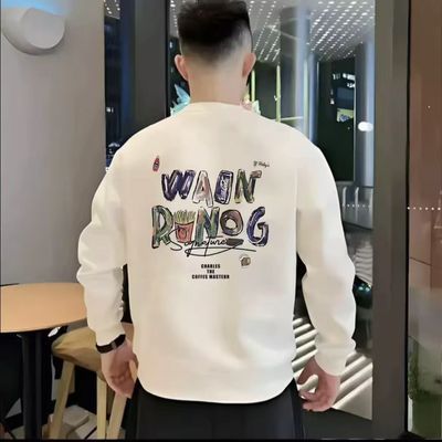 秋冬2026潮流潮牌修身可乐薯条印花加绒棉卫衣百搭长袖圆领简约