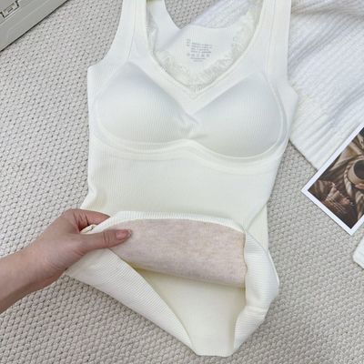 柔软加绒加厚保暖背心内搭秋冬季显瘦打底衫舒适贴身女款内衣防寒