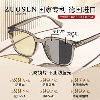 防蓝光眼镜防晒变色遮光方框抗疲劳看电脑护眼缓解眼疲劳眼镜
