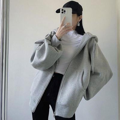 卫衣简约上衣2026新款薄款连帽拉链外套秋季宽松休闲男女新款外套
