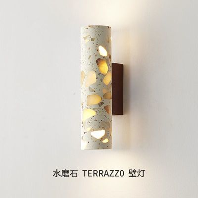 新款水磨石北欧奶油风卧室床头壁灯高端法式走廊楼梯过道客厅壁灯