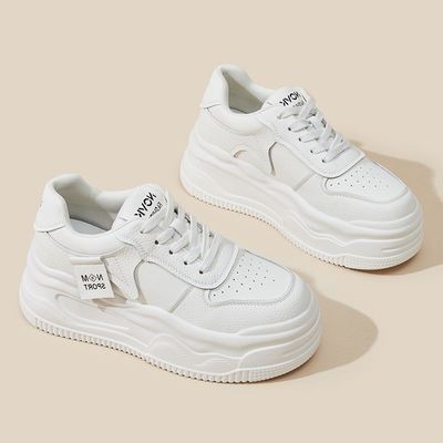 厚底小白鞋春秋新款休闲爆款百搭增高6cm小个子运动熊猫