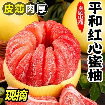 D【5-6斤】正宗红心柚子新鲜水果当季彩箱红肉蜜柚子薄皮大果批发