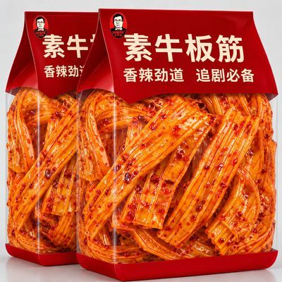 【刘师傅乡里味】素牛板筋网红爆款香辣麻辣塑胶跑道麻酱解馋零食