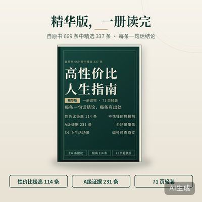 高性价比人生指南精华版/完整版 健康理财法律 打印装订定制