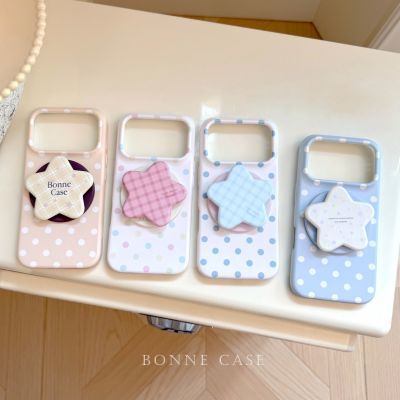 星星磁吸支架适用17苹果18promax软菲林iphone16手机壳15撞色波点