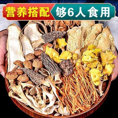 汤包云南特产七彩香菇菌菇煲汤虫草食材鹿茸竹荪新鲜羊肚干货