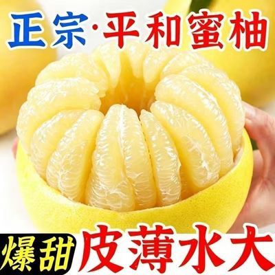 【彩箱】福建平和白柚子正宗白心蜜柚应季新鲜水果薄皮白肉柚批发