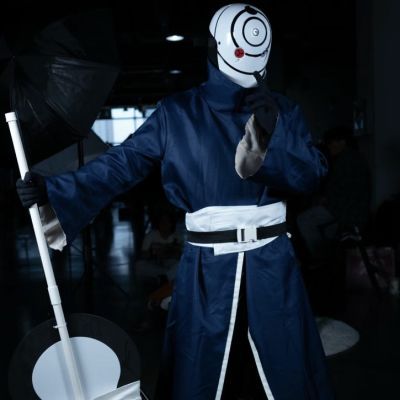 定制配件带土cos服宇智波带土发光白面具团扇漫展服装火影忍者