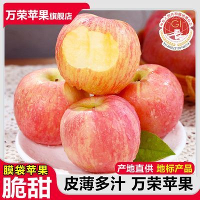 【万荣苹果】膜袋苹果水果苹红富士冰糖心丑苹果带箱5斤单果75mm