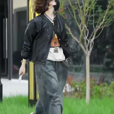 秋季新款原创百搭宽松休闲复古韩版洋气显瘦单排扣长袖高档女外套