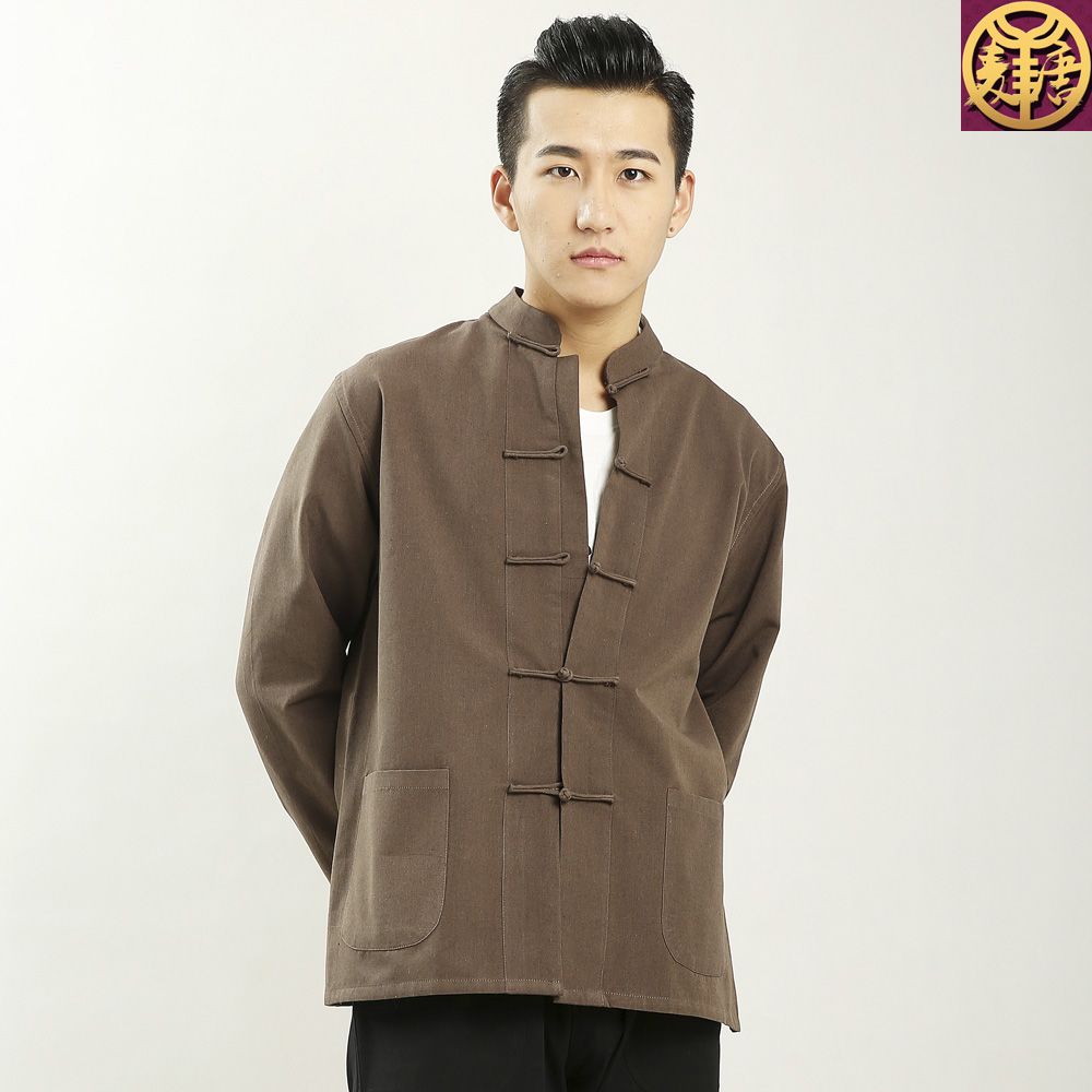 中国风唐装男青年汉服男长衫中式男装居士服男式唐装民族风长袖
