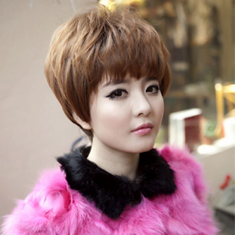 发型女短发2019图片,短发发型图片女2019 假发女短发假发帅气女蓬松短卷发发型bobo头整顶假发