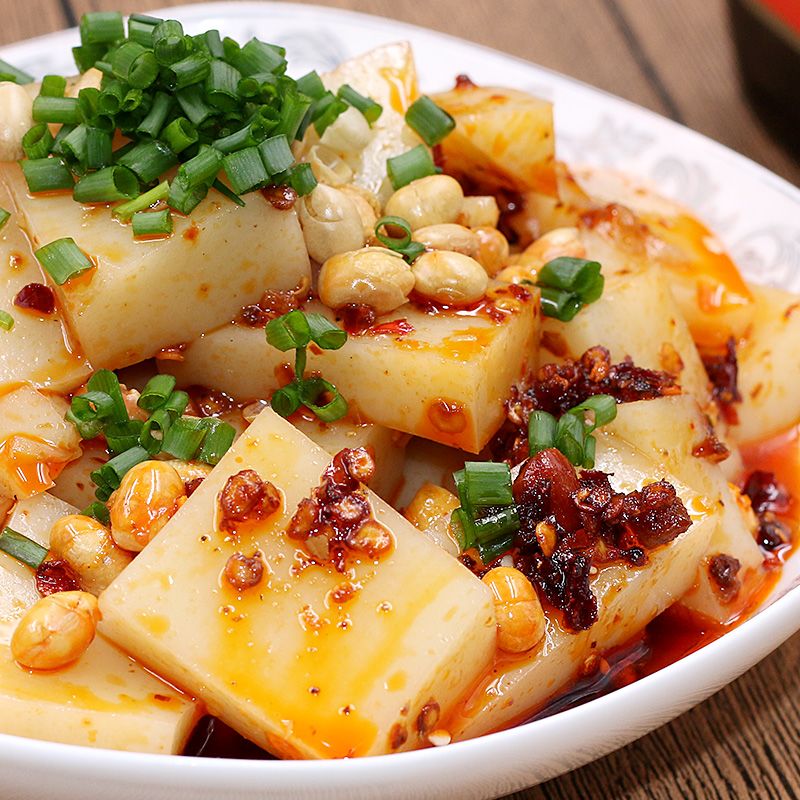 贵州特产米豆腐米凉粉 街边凉拌小吃配足量油辣椒折耳根辣椒可选