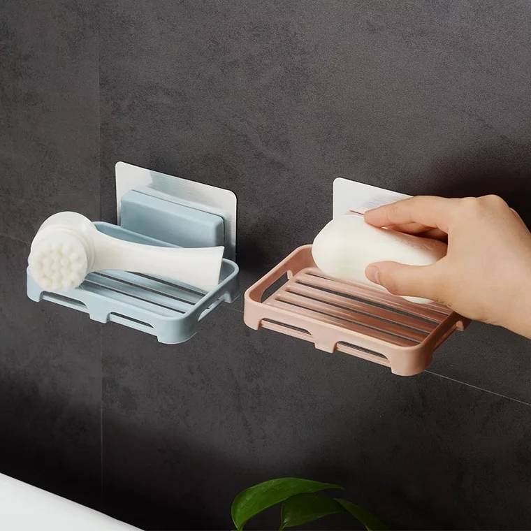 Bathroom soap box suction cup soap box drain soap rack double-layer drain rack free punching soap box
