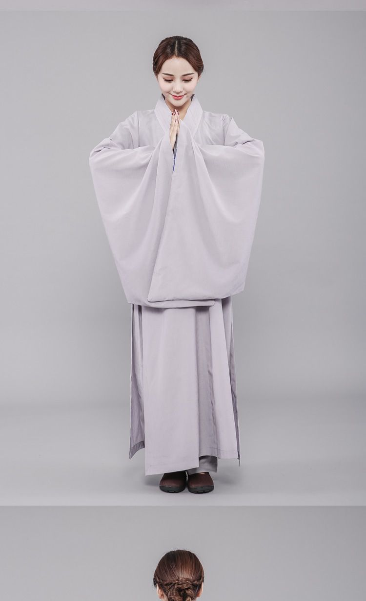 僧衣海青居士服台湾麻纱海清袈裟法衣大褂僧衣服男女款禅修服 detail 12