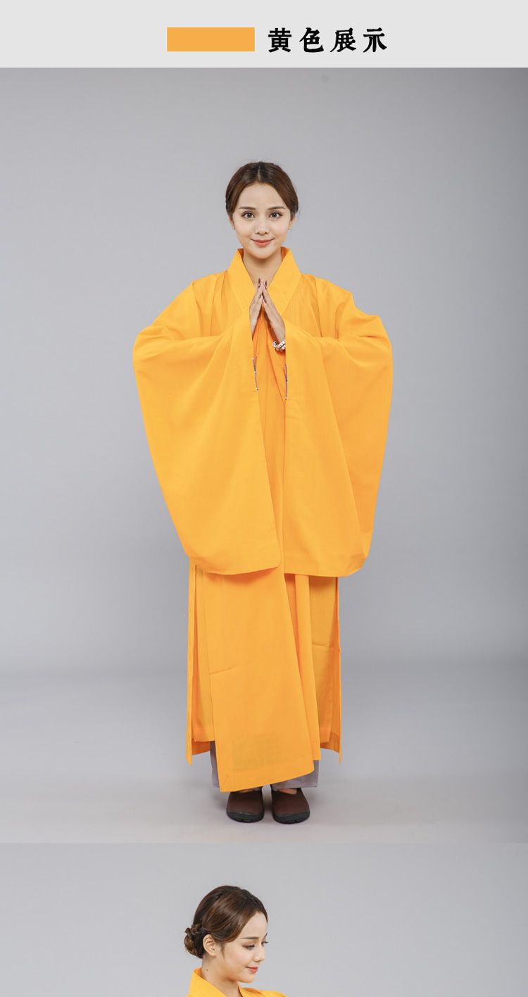 僧衣海青居士服台湾麻纱海清袈裟法衣大褂僧衣服男女款禅修服 detail 8