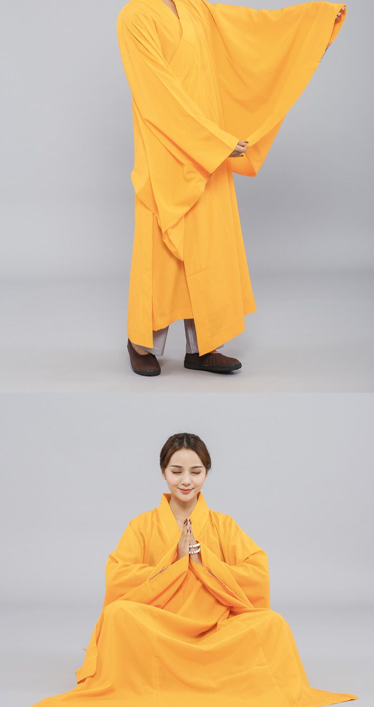 僧衣海青居士服台湾麻纱海清袈裟法衣大褂僧衣服男女款禅修服 detail 9