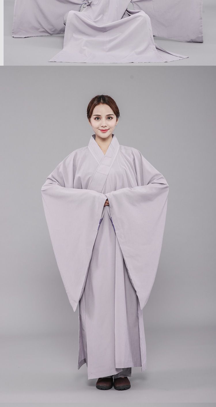 僧衣海青居士服台湾麻纱海清袈裟法衣大褂僧衣服男女款禅修服 detail 11