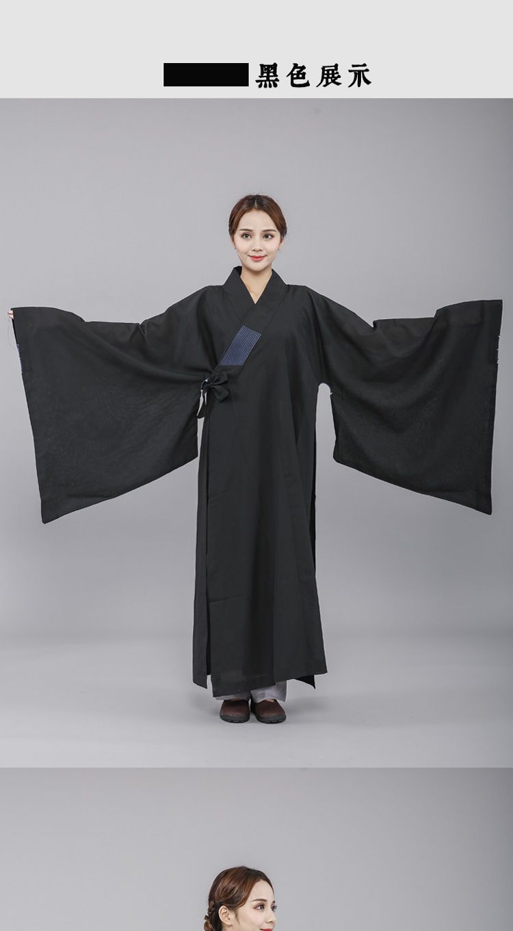 僧衣海青居士服台湾麻纱海清袈裟法衣大褂僧衣服男女款禅修服 detail 4
