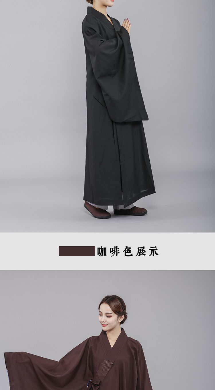 僧衣海青居士服台湾麻纱海清袈裟法衣大褂僧衣服男女款禅修服 detail 5