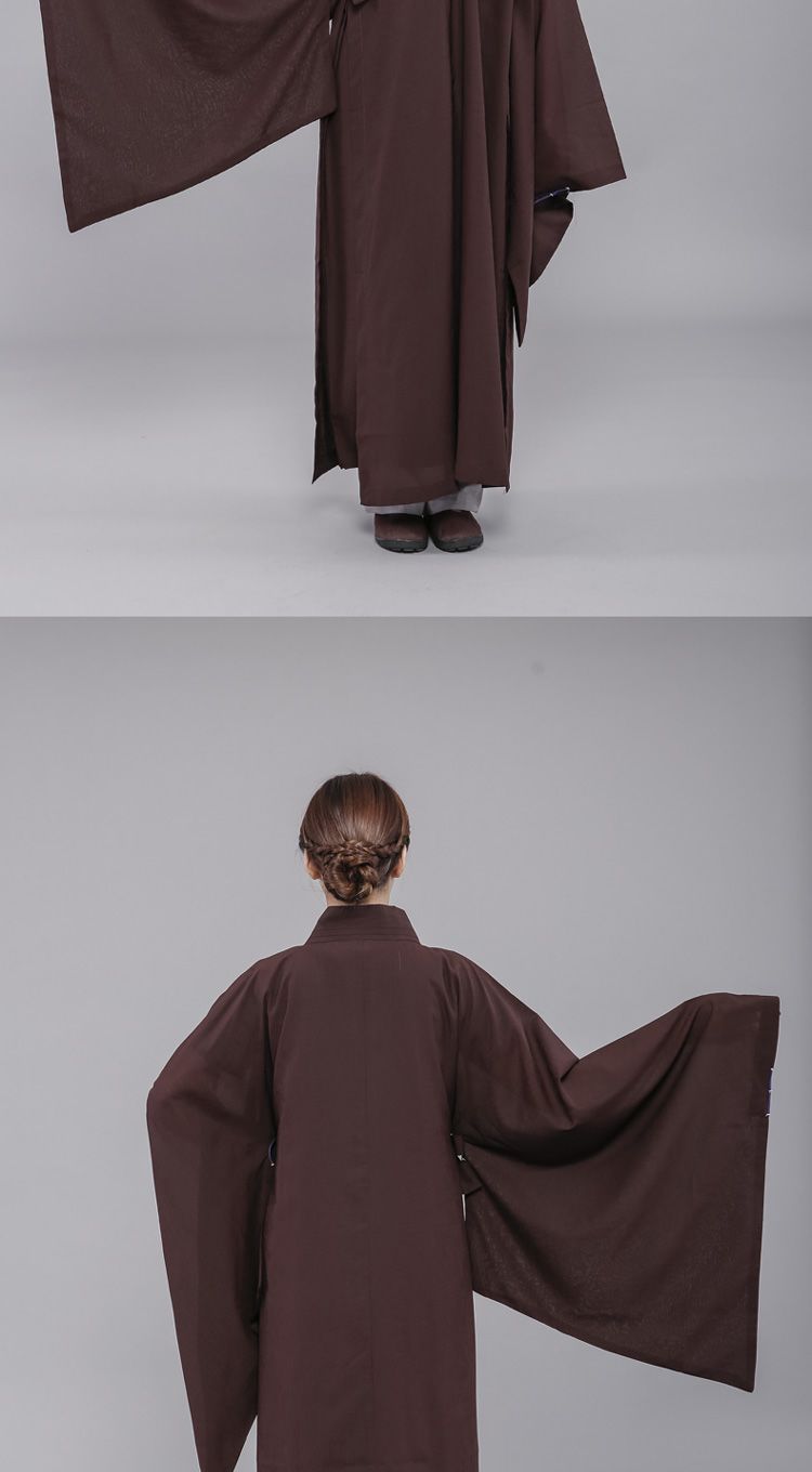 僧衣海青居士服台湾麻纱海清袈裟法衣大褂僧衣服男女款禅修服 detail 6