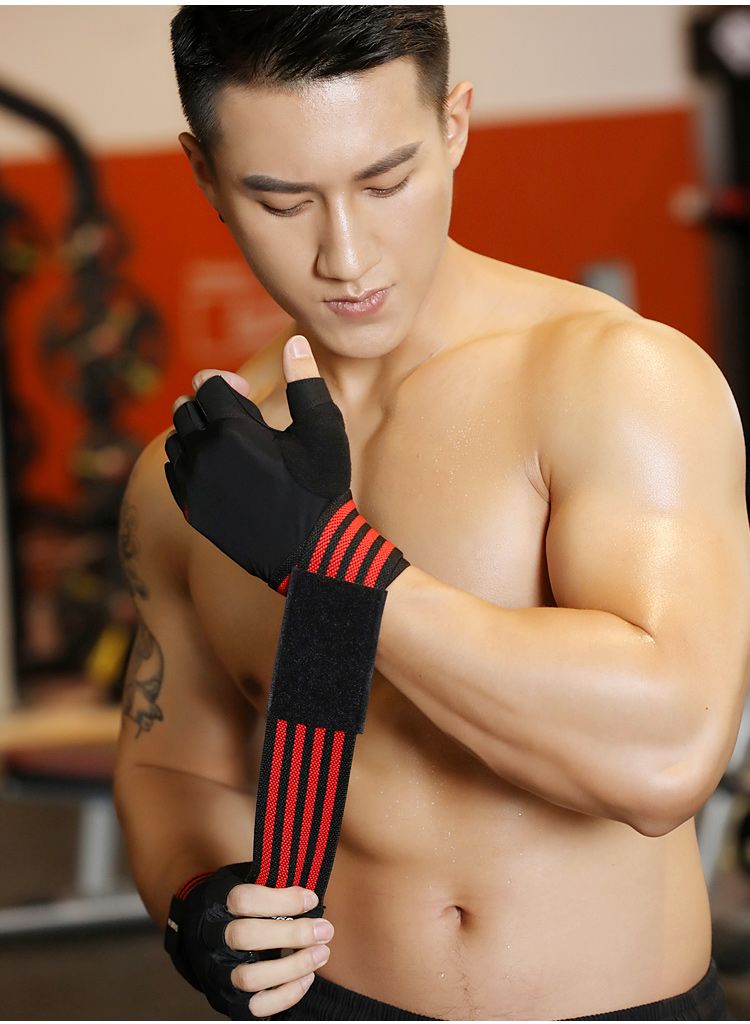 Men's Gloves, Non-slip, For Dumbbells And Barbells, Callus Protection, Integrated Wrist Support, Two-in-one Fitness_voghion.com